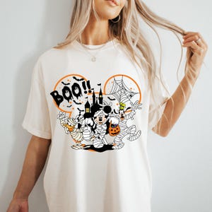 Disney Halloween T-shirt, Retro Boo Mickey and Friends Halloween Tee, Comfort Colors Shirt, Mickey Not So Scary, Disney Halloween, 00114