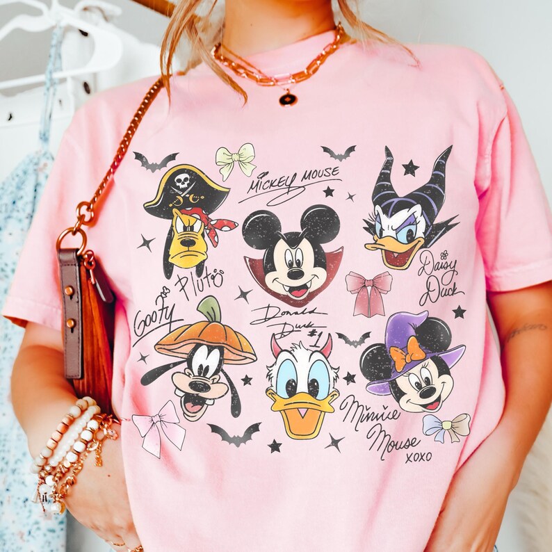 Comfort Color® Disney Mouse And Friends Signature Halloween Shirt Disney Spooky Shirt Mickey and Friends Fall Sweat Spookiest place 00932 image 2