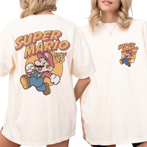 Comfort Color® Vintage Mario Shirt Mario Family Shirt Epic Universal Shirt Orlando Park Epic Universe Shirt Coquette Bow 00829