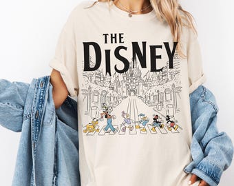 Comfort Color® Disney Mickey and Friends Crossing the Road shirt, Retro Mickey t-shirt, Disneyworld shirt, Vintage Goofy Pluto tee, 00786