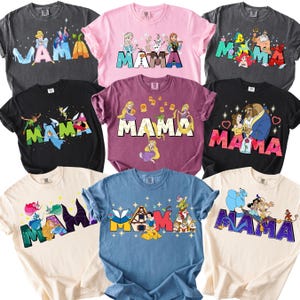 Comfort Color® Princess Mama Shirt Princess Mom Elsa Ariel Rapunzel Cinderella Belle Shirt Mother's Day tee Disneyland Ariel Shirt 00380 immagine 1