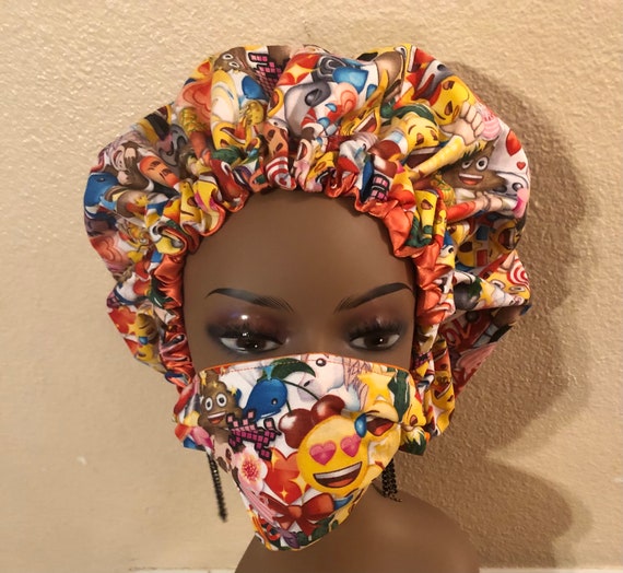 Emoji and Mask Set with Satin Lining Satin Etsy
