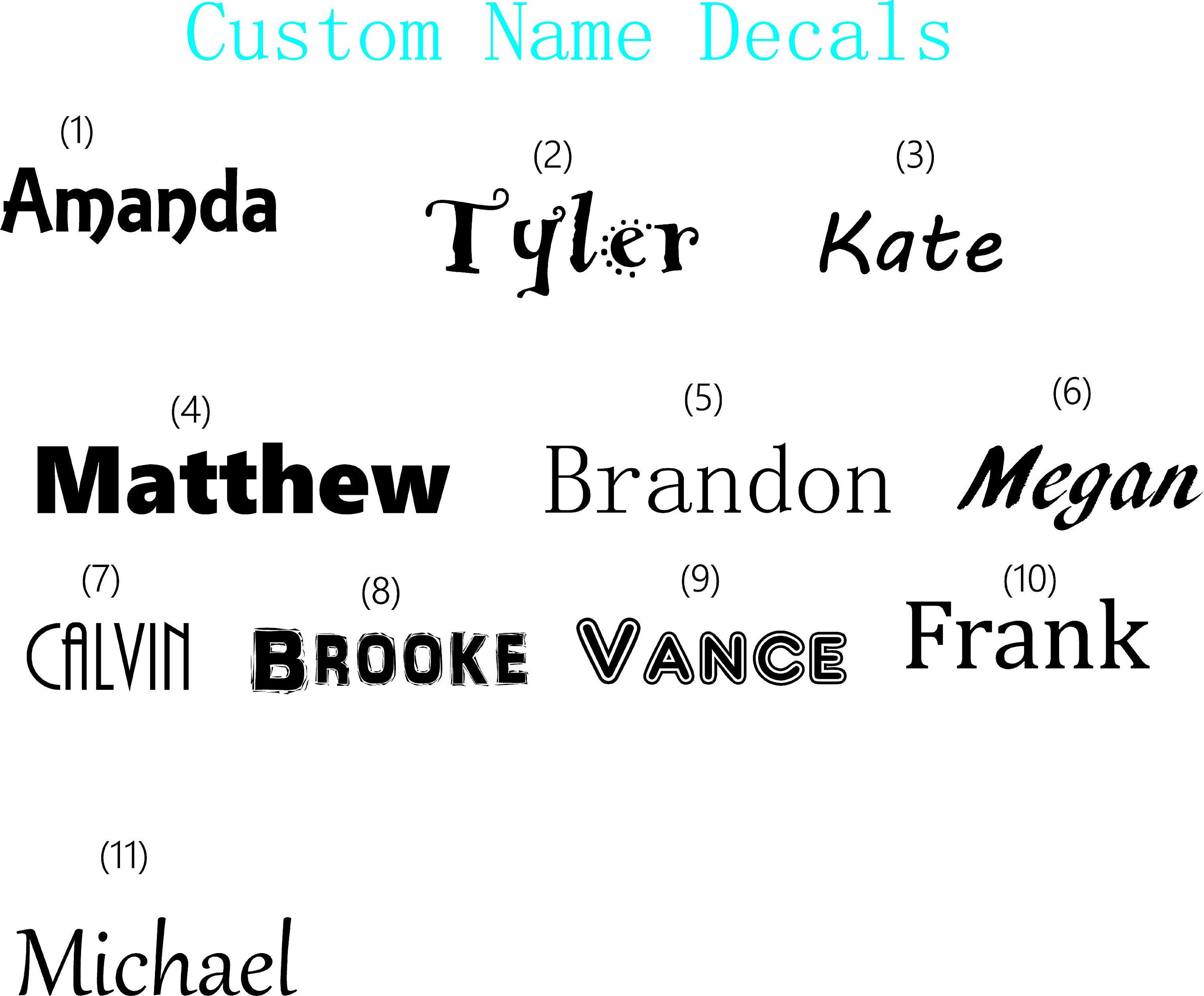 Name Decal Vinyl Name Decal Name Decals Vinyl Decal Etsy