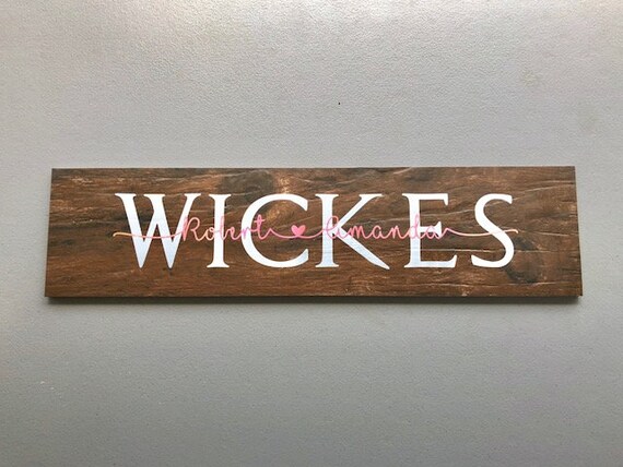 Custom Handmade Family And Couples Name Signs Wood Look Tile Etsy
