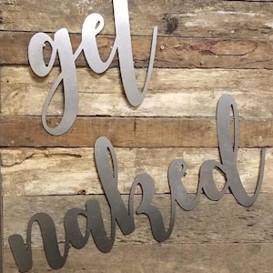Get Naked, metal sign, wall decoration, bathroom decoration