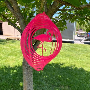 Flamingo Wind Spinner, metal sign, outdoor decor