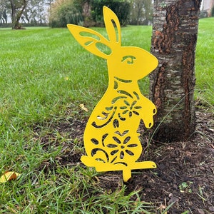 Fancy Bunny Garden Stake, metal sign, rabbit, garden sign