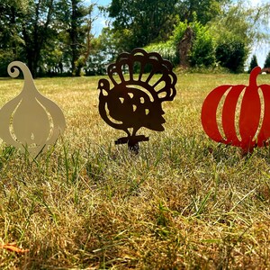 Thanksgiving Garden Mini  set, pumpkin, turkey, gobble gobble, gourd, metal,