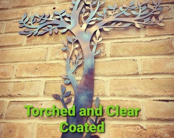 The Living Cross, Tree cross Metal decor, 100% handmade in the USA. Cross wall decor, religious gift.