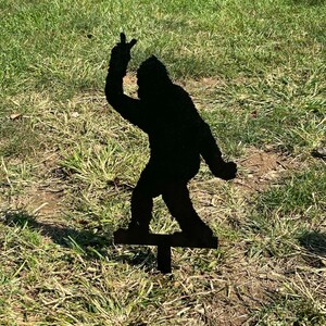 Bigfoot Garden Stake Metal Sign - 15 Inch Sasquatch Outdoor Yard Decoration