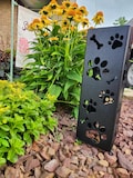 Custom Paw Prints Solar Pathway Light: Steel Garden Decor