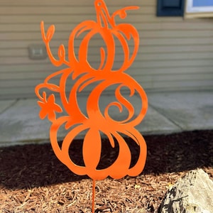 Personalized Elegant, Pumpkin Garden stake