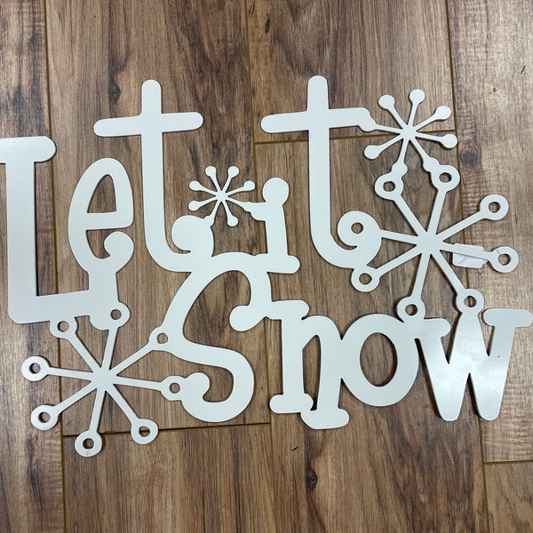 Let It Snow, metal sign, wall hanging, winter