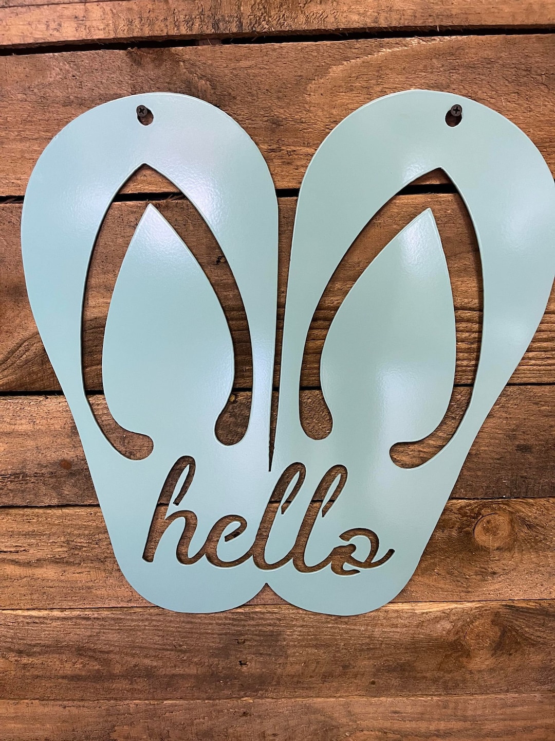 It's a Flip Flop Summer Metal Flip-flop Door Sign, Hello Sandals, Front
