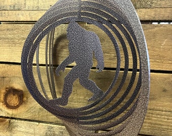 Big foot, wind spinner, sasquatch, metal, garden decor, porch decor