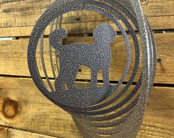 Dog wind spinner, metal, puppy, porch decor, outdoor decor