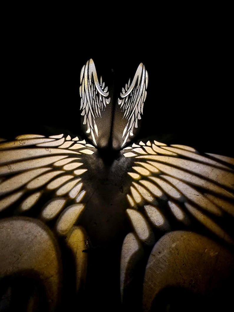 Angel Wings Solar Pathway Light: Steel Garden Walkway Lighting - Etsy