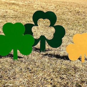 St. Patrick's Day Shamrock Garden Stakes: Metal Clover Decor