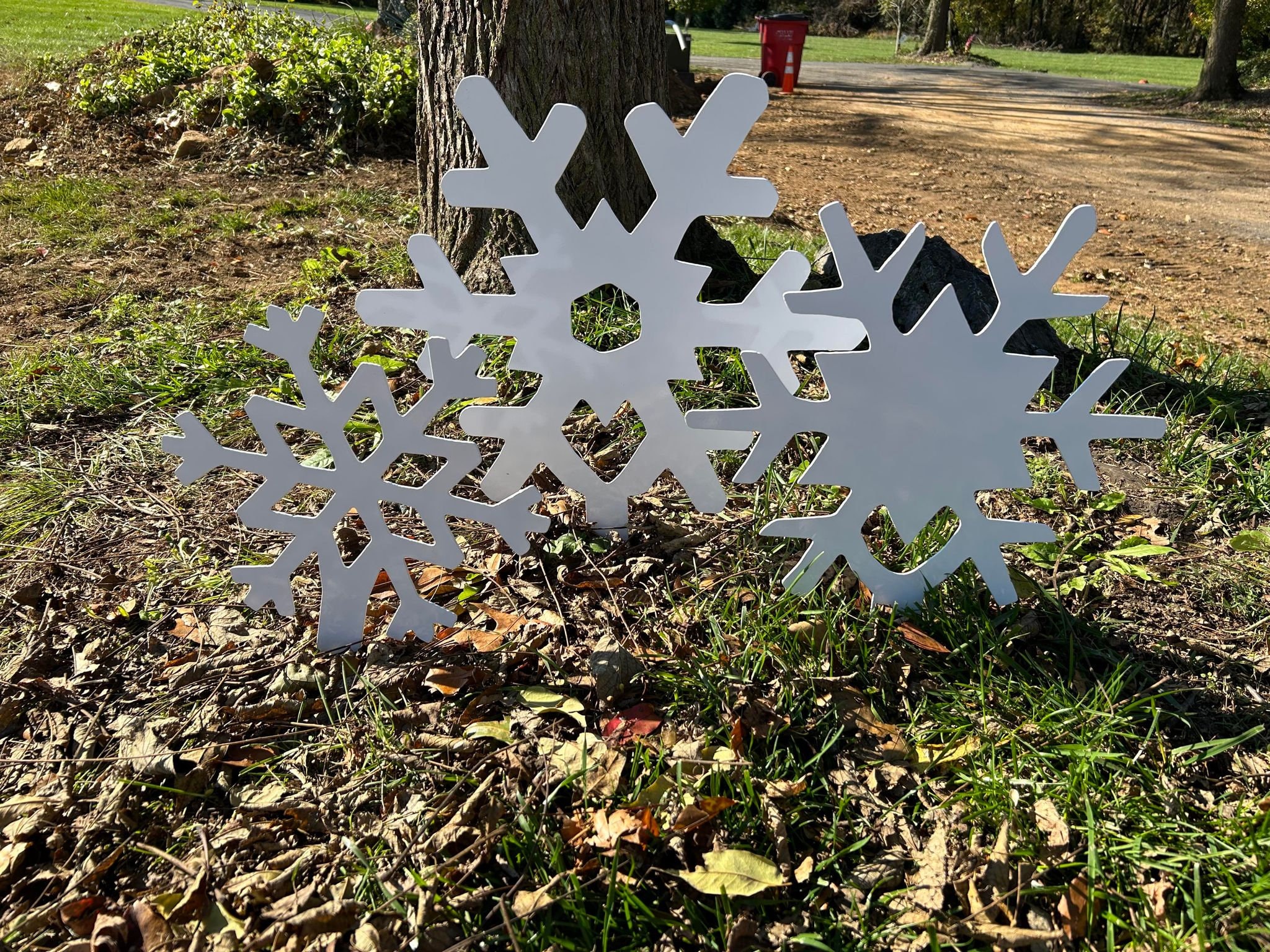 Snowflake Garden Stakes, Snow, Winter Decor, Outside Winter Decorations