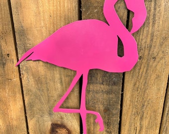 Metal Flamingo Garden Stake, choice of size. Hot Pink, metal decor