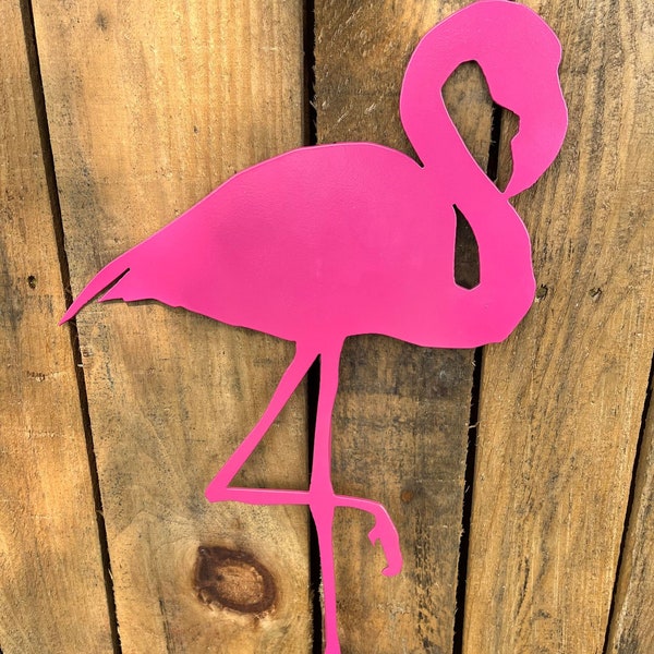 Metal Flamingo Garden Stake, choice of size. Hot Pink, metal decor