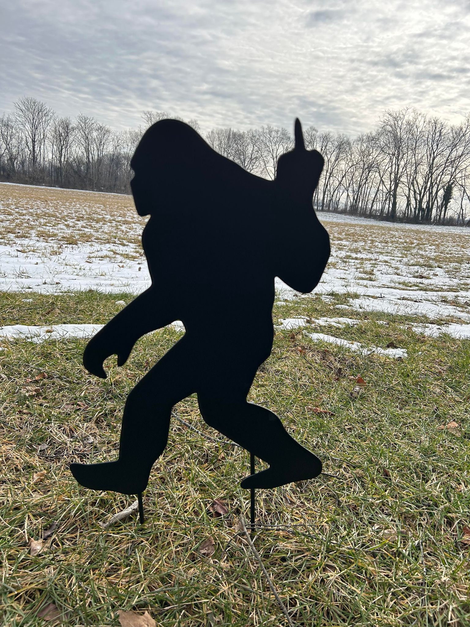 Décoration Murale Bigfoot Doigt D'Honneur - Plaque Métal Humoristique Pour Jardin Et Intérieur