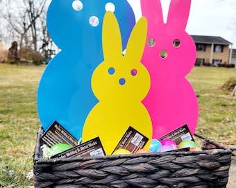 Metal Peep Bunnies, steel Easter Yard Decor