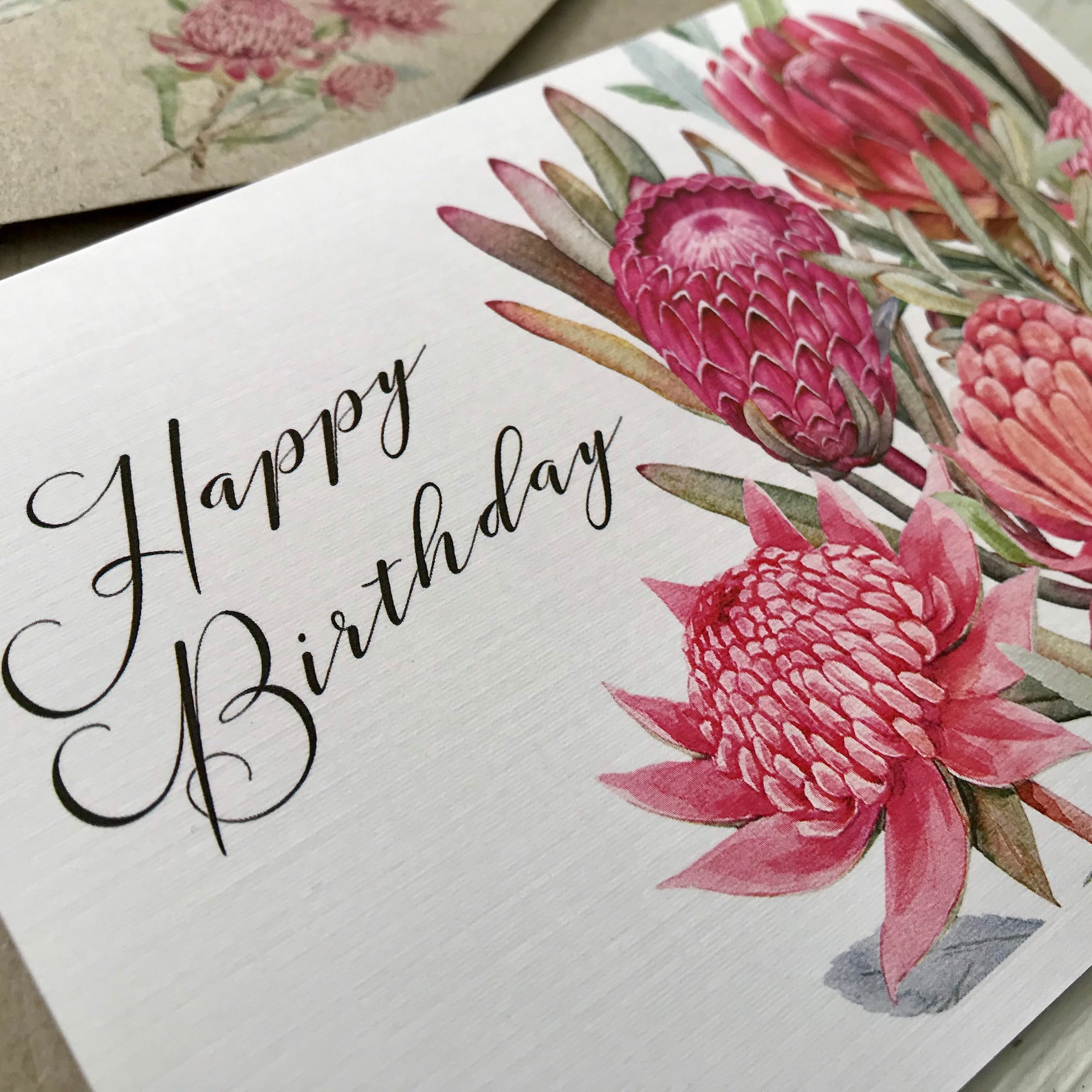 Happy Birthday Card AUSTRALIAN WARATAH Collection Cards Etsy Australia