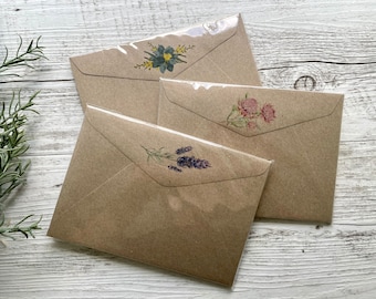 Set of 10 - ADD ON ENVELOPES - decorative envelopes to coordinate with any of my sets if you need extra envelopes