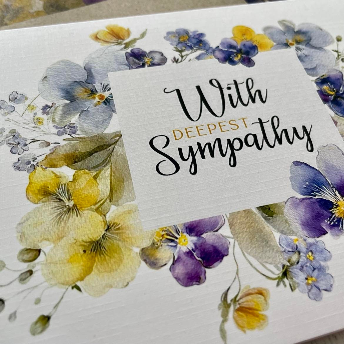 PANSIES With Deepest SYMPATHY Card - Sorry for Your Loss Card ...