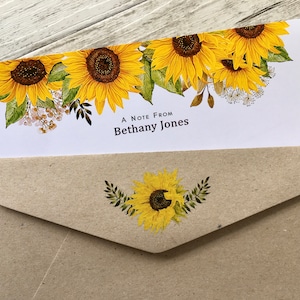 SONNENBLUMEN Briefpapier 20er Set - Geschenkpapier - Feminine Briefpapier
