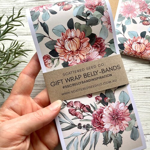 Gift Wrap Bellybands WARATAH / PROTEA COLLECTION Gift Etsy Australia