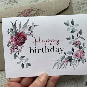 Cartão de Feliz Aniversário BUQUÊ NATIVO AUSTRALIANO - Cartão de aniversário com flores australianas