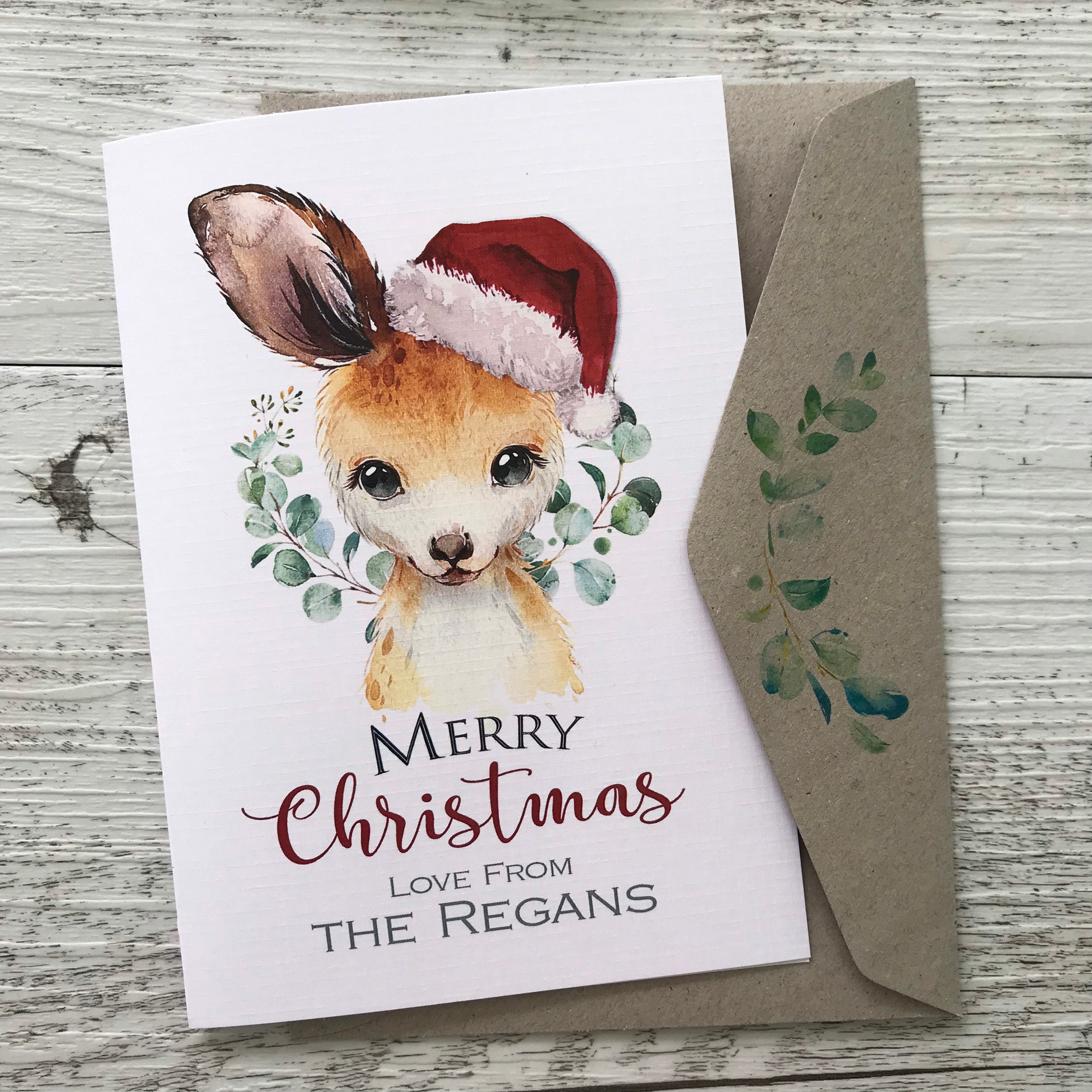 AUSTRALIAN ANIMAL Personalised Christmas Cards 4 Assorted Etsy Australia
