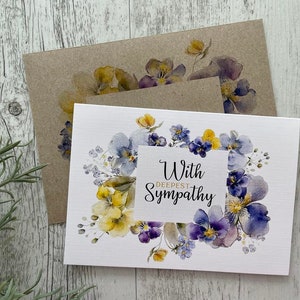 PANSIES met diepste SYMPATHY-kaart - sorry voor uw verlieskaart - Scattered Seed Co