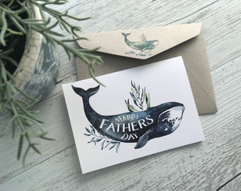 Fathers Day WHALE card - Dad - With Love - FATHERS DAY - Scattered Seed Co