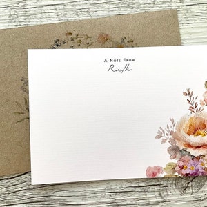 Ensemble de cartes pour lettres florales plates PRINTEMPS - Lot de 10 - Papeterie florale - Ensemble de cartes pour lettres bouquet avec enveloppes kraft coordonnées - Australie