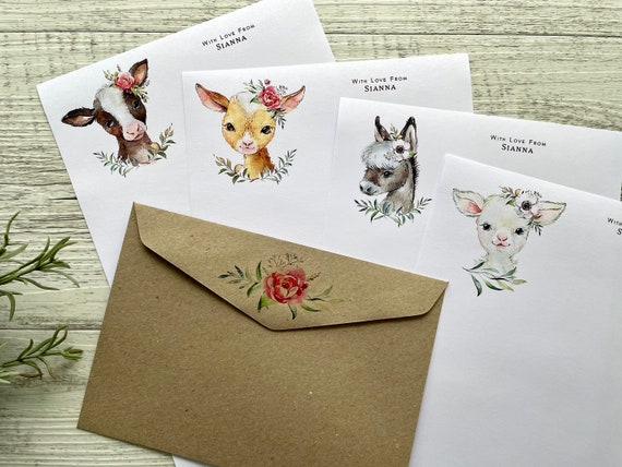 WRITING GIFT CARDS SET 20 BLANK CARDS & ENVELOPES AUSTRALIAN COUNTRY FARM SCENES 