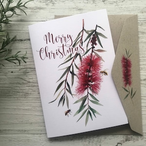 AUSTRALIAN Tubebrush Weihnachtskarten-Set - AUSTRALIAN CALLISTMON - Aussie Christmas Flower Cards Set