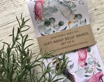 Gift Wrap Belly-Bands - AUSTRALIAN BIRDS COLLECTION - Gift Wrap in style - Scattered Seed Co Belly-Bands