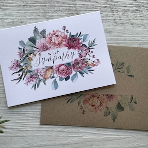 Australian Florals con TARJETA SYMPATHY - perdón por su pérdida Tarjeta - Scattered Seed Co
