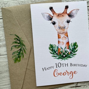 Personalisierte Geburtstagskarte GIRRAFE - Junge & Mädchen Geburtstag Personalisierte Kinderkarte