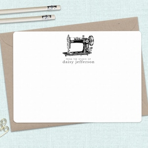 Flaches VINTAGE NÄHMASCHINEN-Notizkarten-Set - 10er-Set - Nähbriefpapier - Notizkarten-Set mit aufeinander abgestimmten Kraftumschlägen - Australien