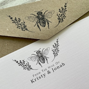 BEE NOTECARD SET Personalised Bee stationery Custom Bee flat notecards Gift for Bee lover Apiary gift for Him Insect thankyou card