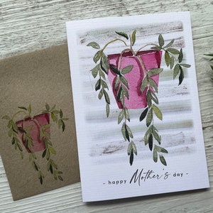 PLANTES EN POT Carte de fête des mères - Carte de fête des mères JARDINAGE