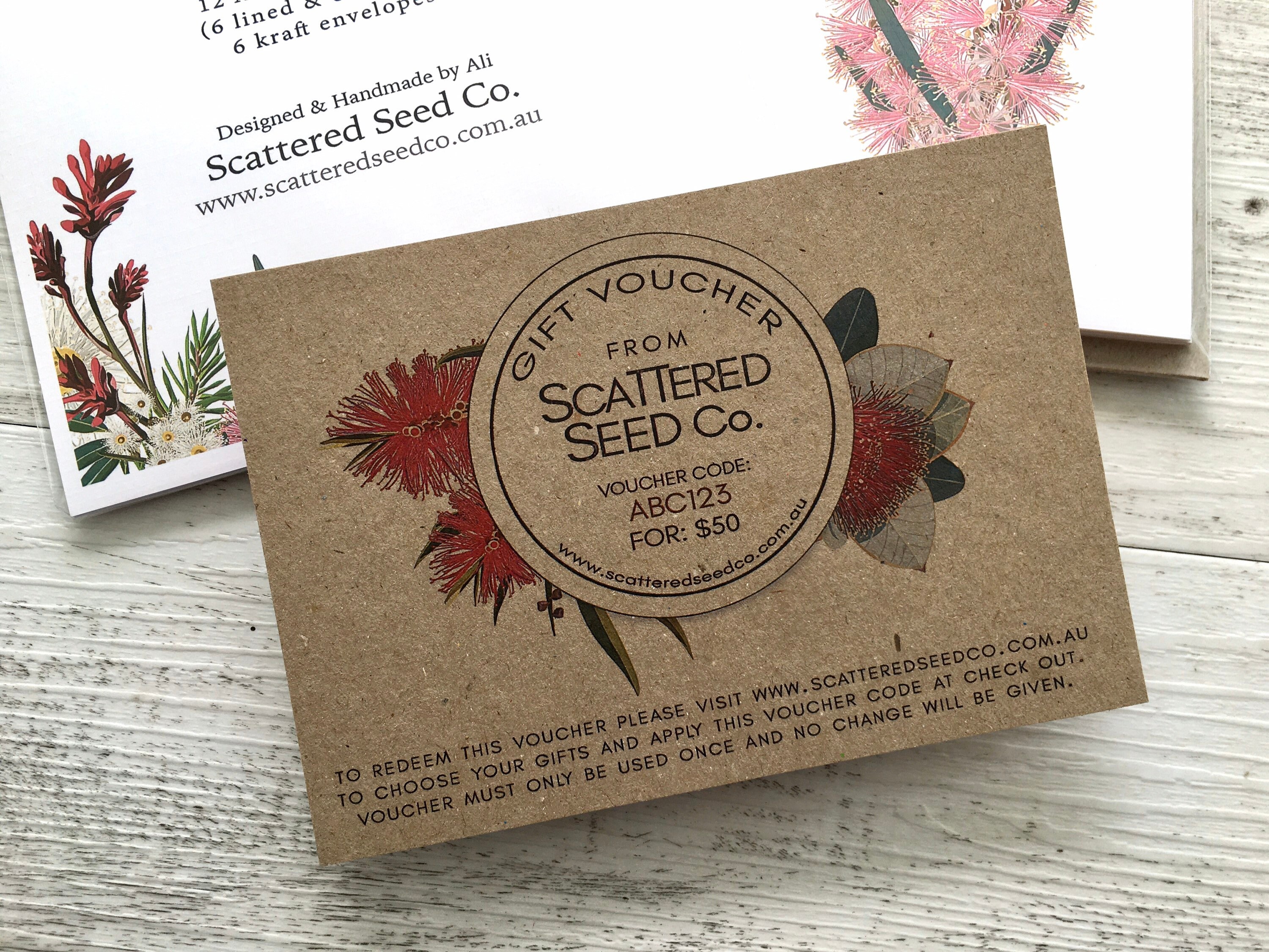 GIFT VOUCHER Scattered Seed Co Gift Voucher for Use in This Etsy