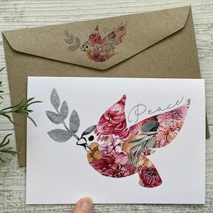 Cartão de Natal Dove BOUQUET NATIVO AUSTRALIANO - Cartão de Natal Floral da Paz Cristã - Religioso