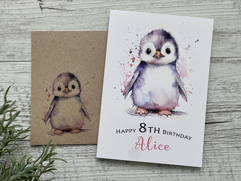 Personalised Birthday Penguin Card - Customised Childrens' Birthday ...