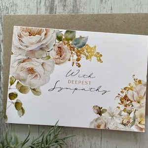 ROSES With Deepest SYMPATHY Card - sorry for your loss Card - Scattered Seed Co