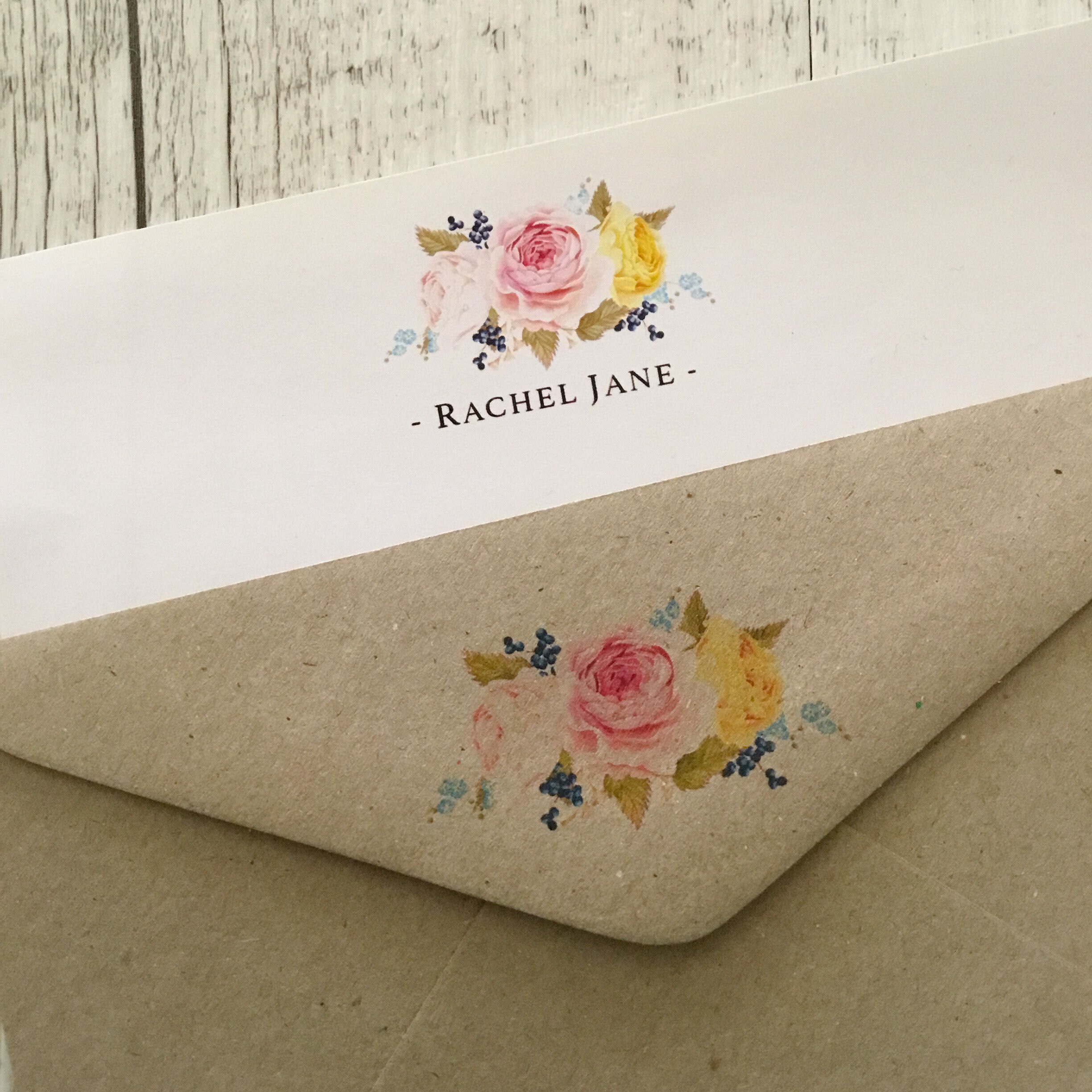 Personalised Writing Paper Set VINTAGE ROSES Set of 20 Etsy